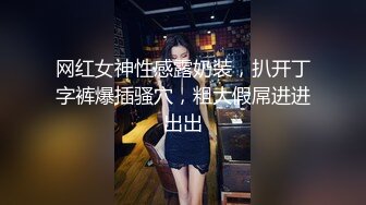 网红女神性感露奶装，扒开丁字裤爆插骚穴，粗大假屌进进出出