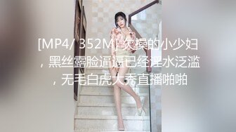 [MP4/ 352M] 欠操的小少妇，黑丝露脸逼逼已经淫水泛滥，无毛白虎大秀直播啪啪