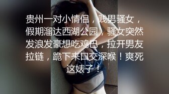 贵州一对小情侣，贱男骚女，假期溜达西湖公园，骚女突然发浪发豪想吃鸡巴，拉开男友拉链，跪下来口交深喉！爽死这婊子！