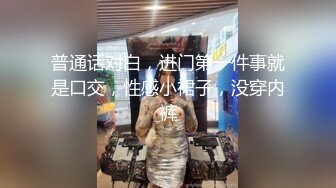 普通话对白，进门第一件事就是口交，性感小裙子，没穿内裤