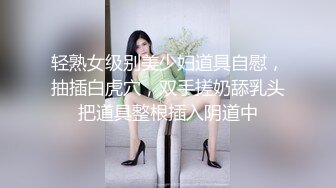 轻熟女级别美少妇道具自慰，抽插白虎穴，双手搓奶舔乳头把道具整根插入阴道中